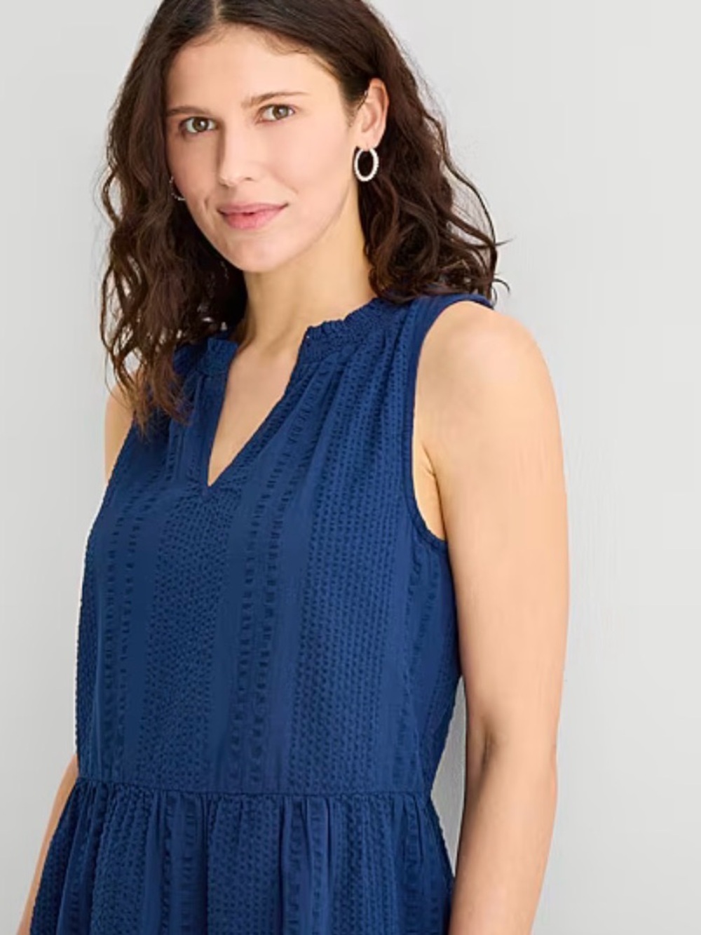 St. John's Bay V Neck Sleeveless A-Line Dress